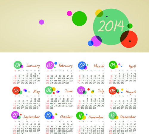 Set of Calendars 2014 Creative design vector 07 creative calendars calendar 2014   