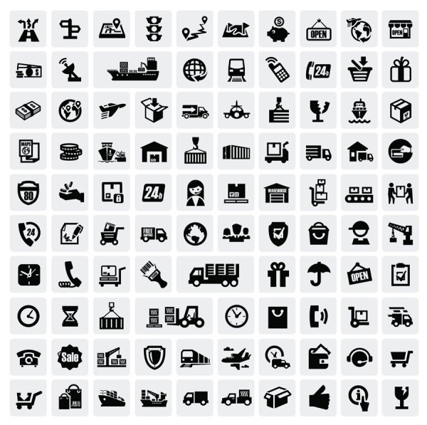 Huge collection of Black and white icons vector 08 icons icon Huge collection black and white black   