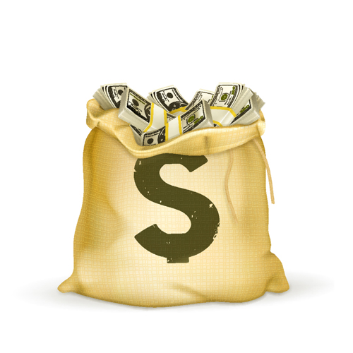 Sack with Money design vector graphics set 01 sack money   