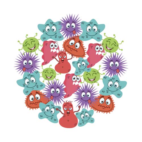 Funny cartoon bacteria and virus vector 09 virus funny cartoon bacteria   