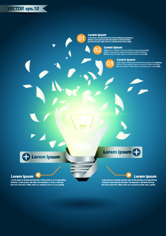 Idea infographics with Bulb vector graphic 02 template infographics infographic Idea bulb   