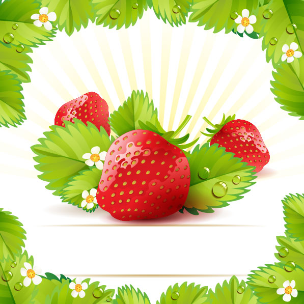 Fresh strawberry elements background vector 01 strawberry fresh elements element   