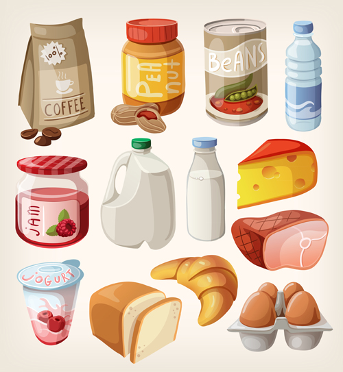 Fast food icons set vector graphics 01 vector graphic icons fast food   