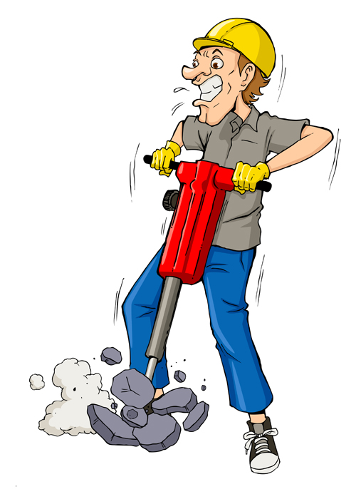 Funny cartoon builders vector illustration 12 illustration funny cartoon Builders   