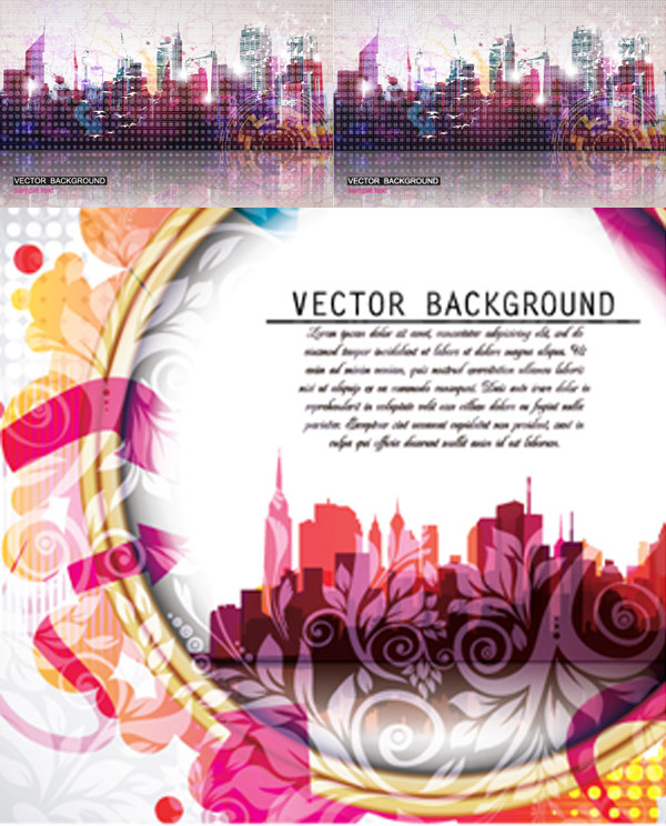 Beautiful urban background design vector urban pattern gorgeous color background   