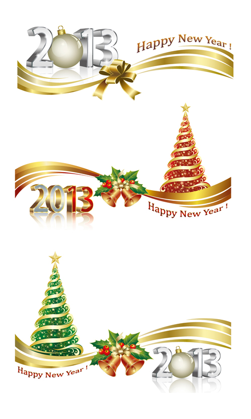 Bright 2013 New Year design vector material 03 new year material bright 2013   