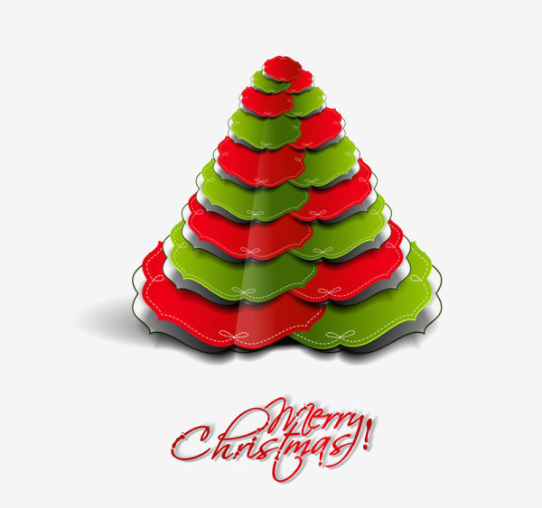 Paper cut Christmas tree design vector 13 paper free cut christmas tree christmas   