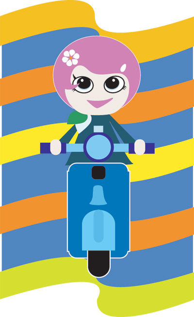 Girl on a motorcycle vector vector character girls Girl on a motorcycle cute characters AI format   