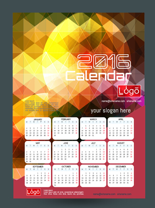 2016 technology calendar template vector 17 template technology calendar 2016   