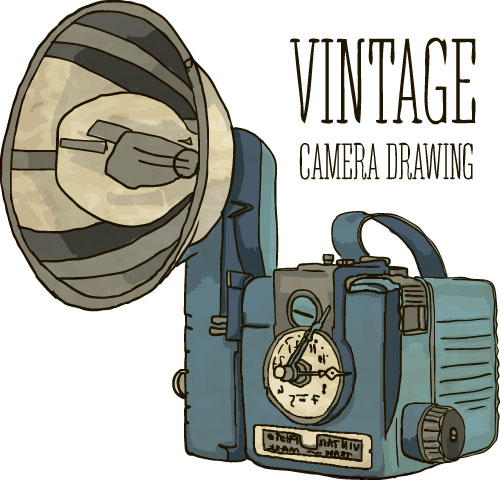 Vintage camera hand drawing vectors set 10 vintage hand drawing camera   