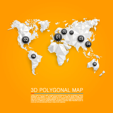 3D polygonal map vector material polygonal map   