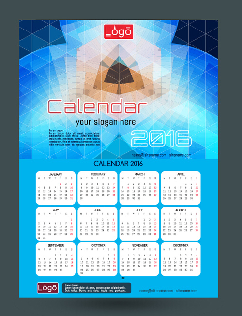 2016 technology calendar template vector 26 template technology calendar 2016   