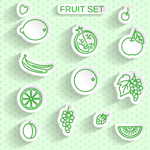 Fruit stickers vector stickers fruit   