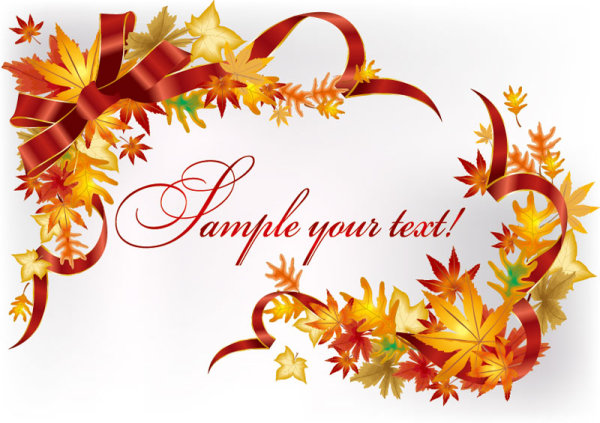 Autumn leaves Gift Card vector 02 leaves leave gift card autumn   