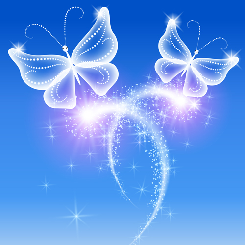 Dream butterfly with shiny background vector 01 shiny butterfly background vector background   