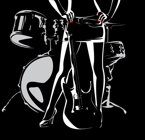 Music with Drums design elements vector 05 music elements element drums   