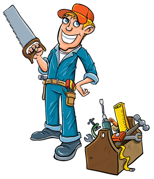 Funny cartoon builders vector illustration 03 illustration funny cartoon Builders   