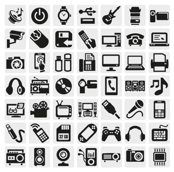 Huge collection of Black and white icons vector 01 icons icon Huge collection black and white black   