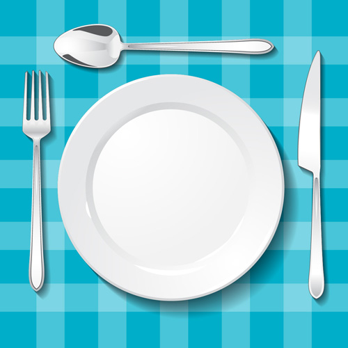 Tableware with empty plate vector 15 Tableware plate empty   