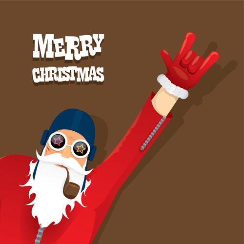 Funny santa claus vector design material 09 santa material funny design Claus   