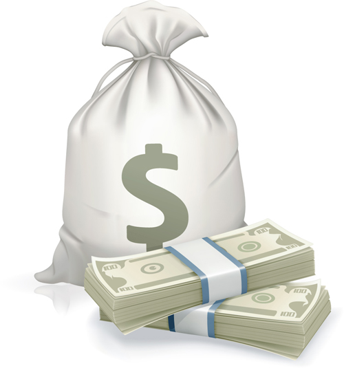 Sack with Money design vector graphics set 02 sack money   