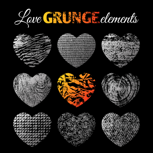 Love grunge heart elements vector 04 love heart grunge elements   