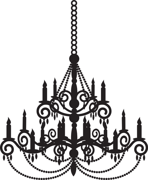 Ornate chandelier vector silhouette set 14 silhouette ornate chandelier   