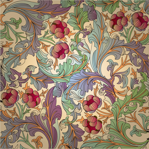 Set of ornate Floral Patterns vector 01 vintage patterns pattern ornate floral pattern   