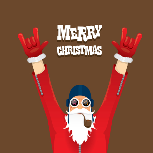 Funny santa claus vector design material 07 santa material funny design Claus   