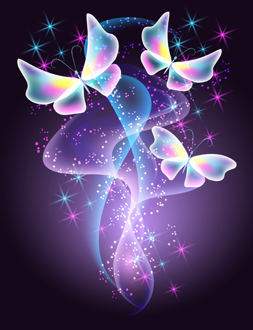 Dream butterfly with shiny background vector 05 shiny butterfly background vector background   
