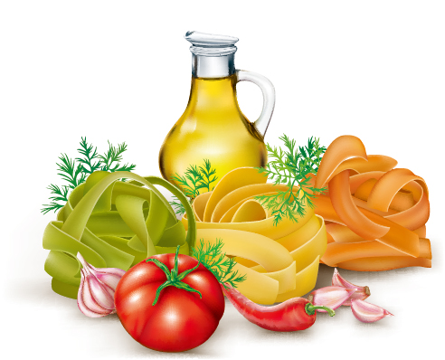 Italian pasta with vegetables design vector 02 vegetables Pasta italian design   