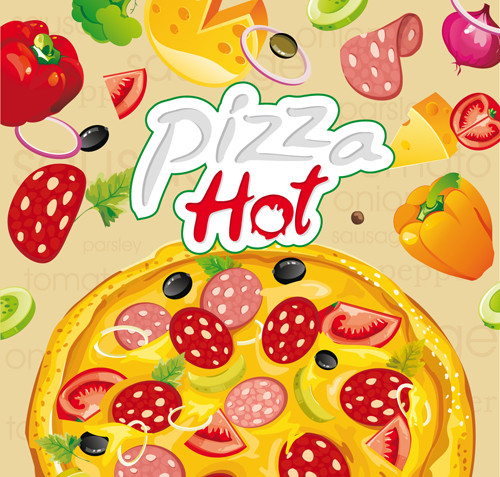 Vector pizza hot design poster 01 poster pizza hot   