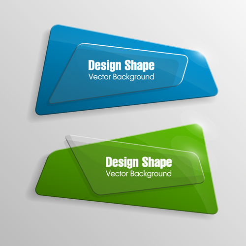 Colorful shape with glass banners vector set 25 Shape glass colorful banners   