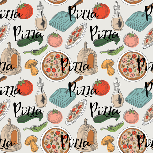 Creative pizza seamless pattern vector set 02 seamless pizza creative   