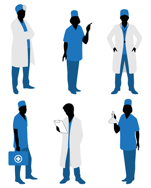 Doctors silhouetter design set 02 silhouetter Doctors   