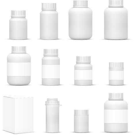 Medicine bottle packaging vector material packaging medicine bottle   