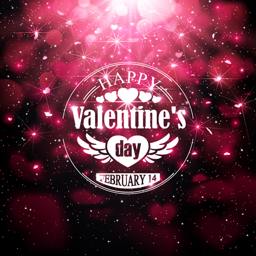 Valentines day poster with starlight vector valentines starlight poster day   