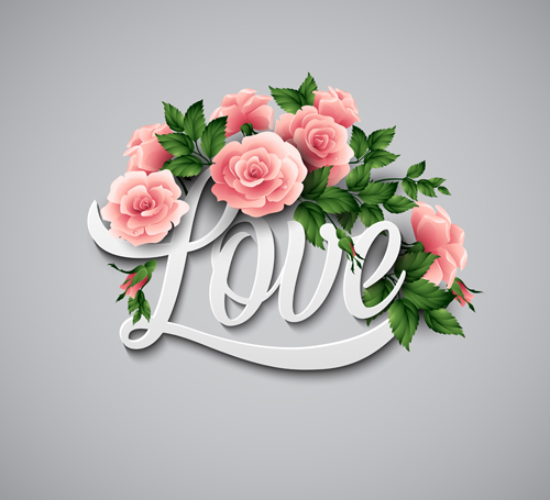 Love with flower valentines day vector 02 valentines love flower   