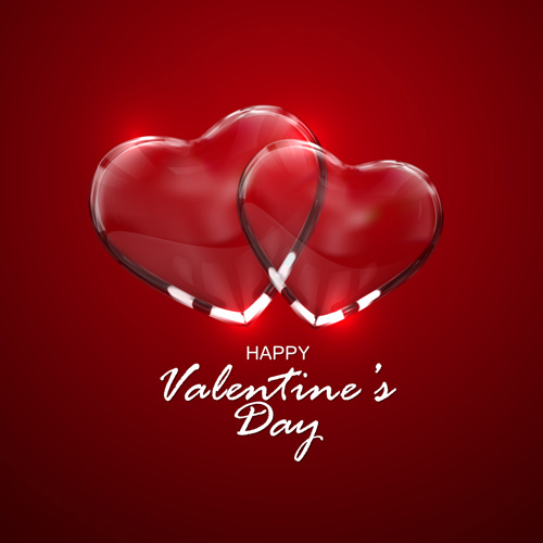 Valentines day red background with transparent heart vector 02 valentines transparent red heart day background   