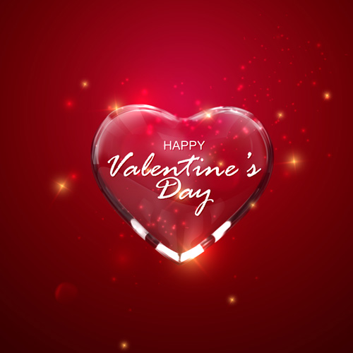 Valentines day red background with transparent heart vector 01 valentines transparent red heart day background   