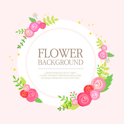 Simlpe flower frame backgrounds vector 01 152241 Simlpe frame flower backgrounds   