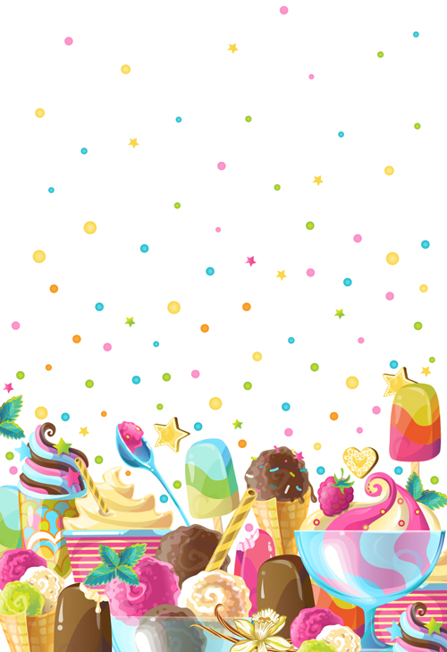 Ice cream elements background vector 03 ice elements cream background   
