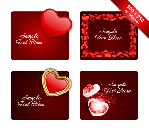 Valentines day gift cards vectors material 04 valentines material gift day cards   