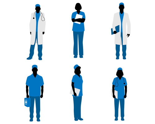 Doctors silhouetter design set 03 silhouetter Doctors   