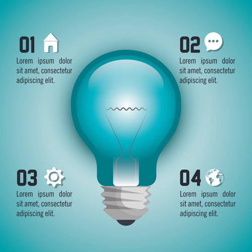 Creative lightbulb infographic vectors material 08 lightbulb infographic creative   