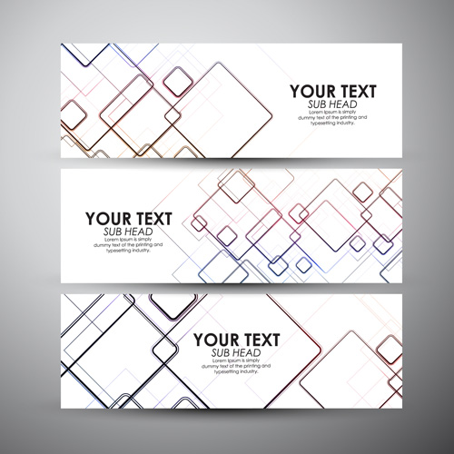 Modern business banners design set 12 modern business banners   