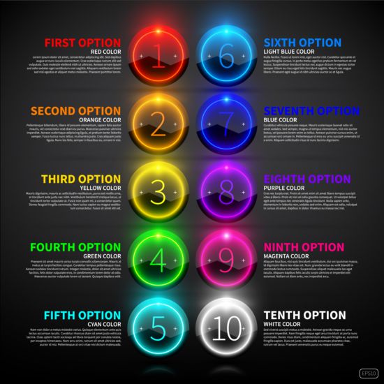 Colored neon infographic vectors 03 neon infographic colored   