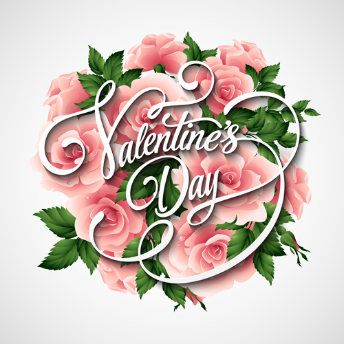 Love with flower valentines day vector 05 valentines love flower   