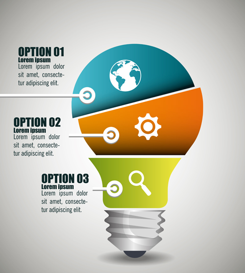 Creative lightbulb infographic vectors material 07 lightbulb infographic creative   