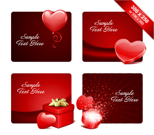 Valentines day gift cards vectors material 01 valentines material gift day cards   